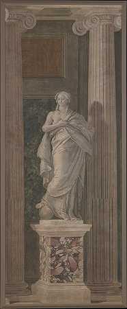 象征语法的寓言图形`Allegorical Figure Representing Grammar (1760) by Giovanni Battista Tiepolo