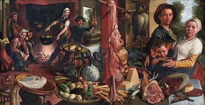 肥胖的厨房。寓言`The Fat Kitchen. An Allegory (1565 – 1575) by Pieter Aertsen