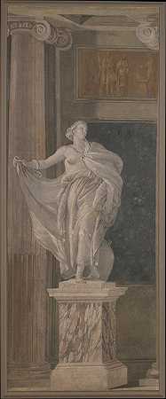 象征形而上学的寓言人物`Allegorical Figure Representing Metaphysics (1760) by Giovanni Battista Tiepolo