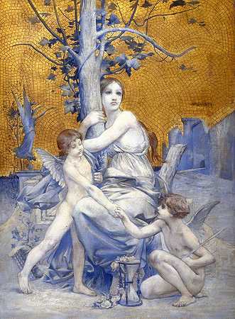 时间寓言`Allégorie du temps (1896) by Luc-Olivier Merson