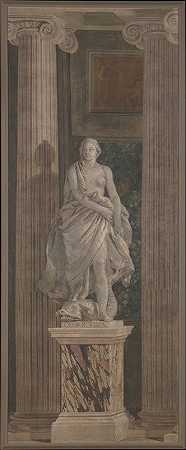 寓言性几何图形`Allegorical Figure Representing Geometry (1760) by Giovanni Battista Tiepolo