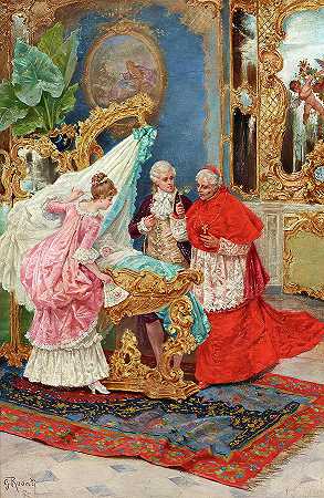 洗礼仪式`The christening by Giulio Rosati