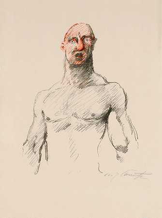 摔跤手（红鼻子）`Der Ringer (mit roter Nase) (1921) by Lovis Corinth