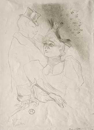 贷款人和男爵`Lender and Baron (1893) by Henri de Toulouse-Lautrec