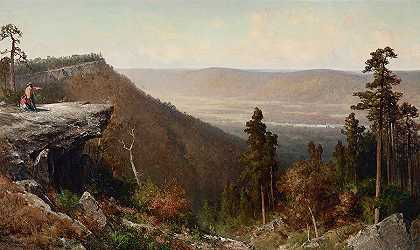从卡茨基尔山别墅看哈德逊河谷`Hudson River Valley from the Catskill Mountain House by Thomas Hill