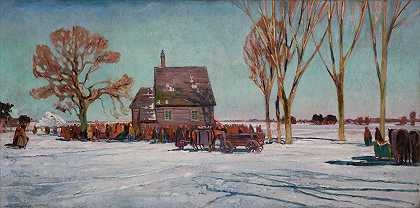冬季景观`Winter Landscape (1908~1912) by Henryk Szczygliński