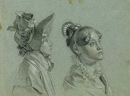 关于&的两项女性研究弗朗茨皇帝从普雷斯堡回归`Zwei weibliche Studien zu ;Rückkehr des Kaisers Franz aus Pressburg (before 1828) by Johann Peter Krafft