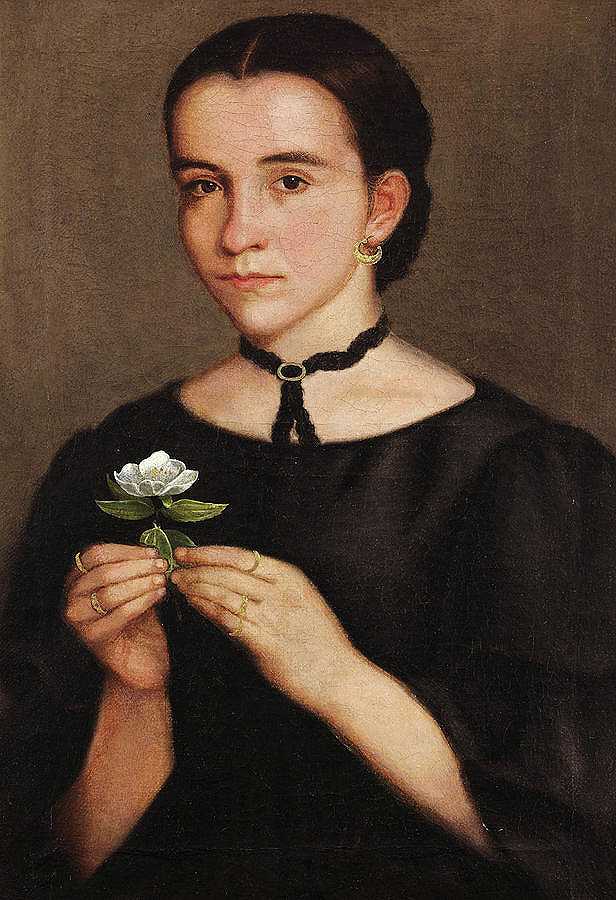 多洛丽丝·霍约斯肖像`Portrait of Dolores Hoyos by Hermenegildo Bustos
