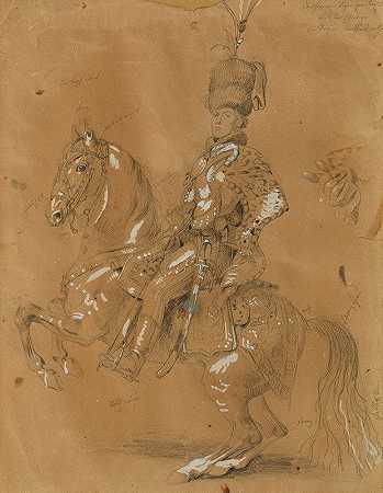 西奥多·阿隆·德比斯特拉骑马`Theodor Aron de Bistra zu Pferd (before 1823) by Johann Peter Krafft