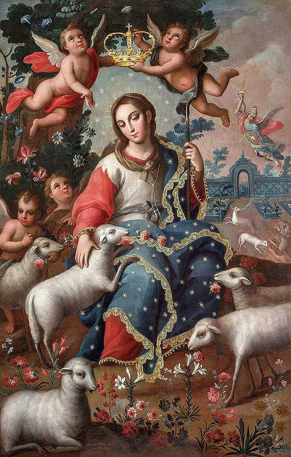 神圣的牧羊女`Divine shepherdess by Jose de Paez