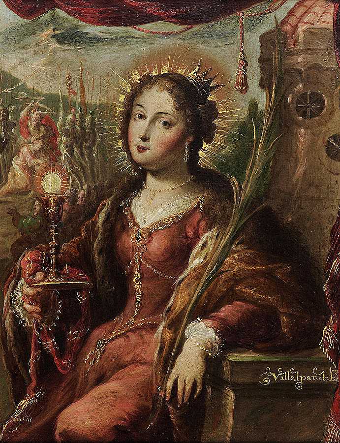 圣·芭芭拉`Saint Barbara by Cristobal de Villalpando