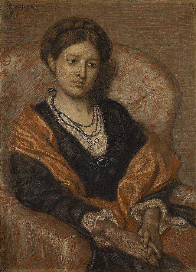 伊扎·达弗斯·哈代小姐肖像`Portrait of Miss Iza Duffus Hardy by Ford Madox Brown