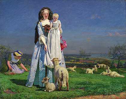 羔羊`Lambs by Ford Madox Brown