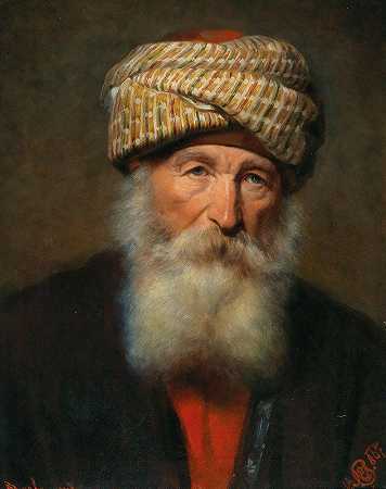 东方人的肖像`Portrait of an Oriental man by Eduard Charlemont