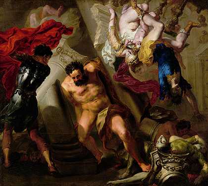 参孙之死`The Death of Samson by Unknow artist