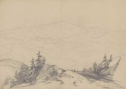 山地景观`Mountain Landscape (late 19th century) by John William Casilear