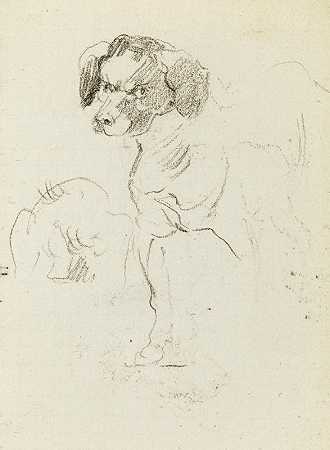 狗的研究`Etude de chien (1872) by Jean-Baptiste Carpeaux