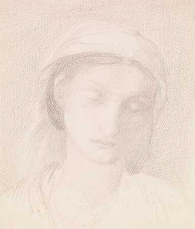 女性头颅研究`Female – Head Study of a Woman by Sir Edward Coley Burne-Jones