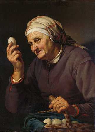 卖鸡蛋的老妇人`Old Woman Selling Eggs (1632) by Hendrick Bloemaert