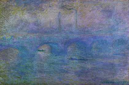滑铁卢桥，雾效应，1903年`Waterloo Bridge, Fog effect, 1903 by Claude Monet