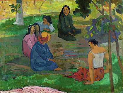 对话，1891年`Conversation, 1891 by Paul Gauguin