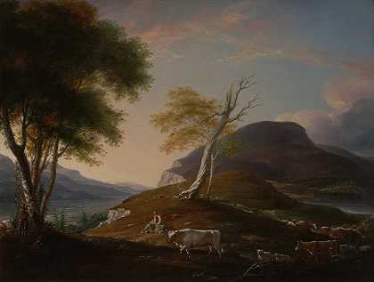哈特福德附近的西山风景`View on the West Mountain near Hartford (ca. 1791) by John Trumbull