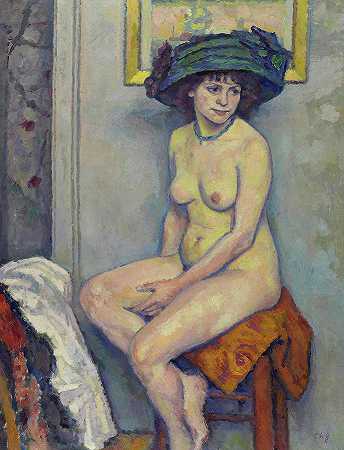 《裸体》，1910年`The nude, 1910 by Charles-Franois-Prosper Guerin