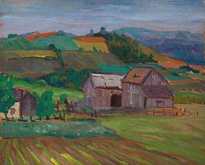 农场、夏天`A Farm, Summer by Sir Frederick Grant Banting