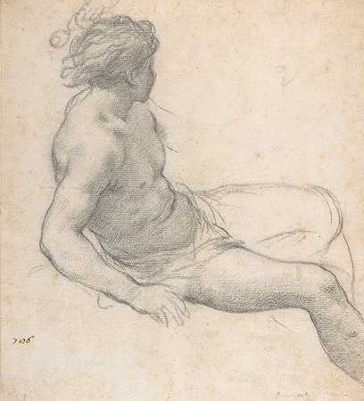研究一个坐着的年轻人的黄金年龄`Study of a Seated Youth for the Age of Gold (1637) by Pietro da Cortona