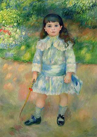 拿着鞭子的男孩，1885年`Boy with a Whip, 1885 by Pierre-Auguste Renoir
