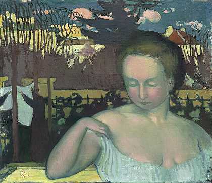 Marthe Denis的Portret，艺术家的妻子，1893年`Portret of Marthe Denis, the Artis\’s Wife, 1893 by Maurice Denis