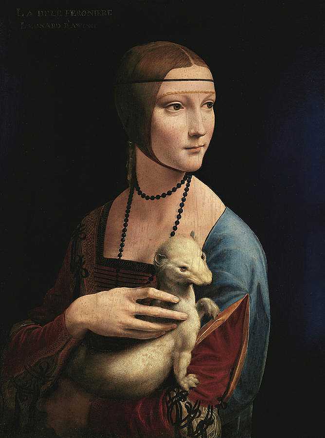 戴貂皮的女士，1489年`Lady with an Ermine, 1489 by Leonardo da Vinci