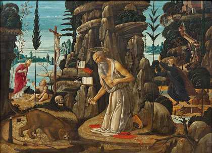 忏悔者圣杰罗姆`The Penitent St Jerome by Jacopo del Sellaio