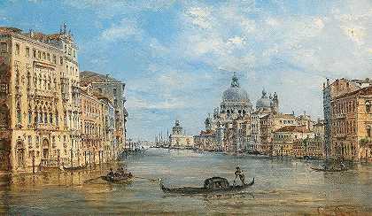 威尼斯，大运河景观`Venice, a view of the Grand Canal by Giovanni Grubacs