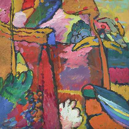 即兴创作研究V，1910年`Study for Improvisation V, 1910 by Wassily Kandinsky