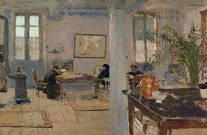 内政部，1898年`Interior, 1898 by Edouard Vuillard