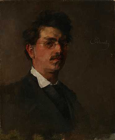 自画像`Selbstporträt (1875~1876) by Carl Schuch
