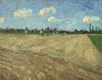 犁地，犁沟`Ploughed Fields, The Furrows by Vincent Van Gogh