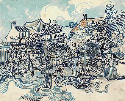 有农妇的老葡萄园`Old Vineyard with Peasant Woman by Vincent Van Gogh