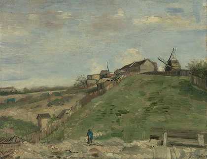 蒙马特山和采石场`The Hill of Montmartre with Stone Quarry by Vincent Van Gogh