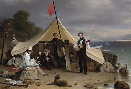 格林威治船俱乐部`Greenwich Boat Club (1833) by Robert Walter Weir