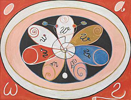 进化，第15号，第四组，七星`Evolution, No. 15, Group IV, The Seven~pointed Stars (1907) by Hilma af Klint