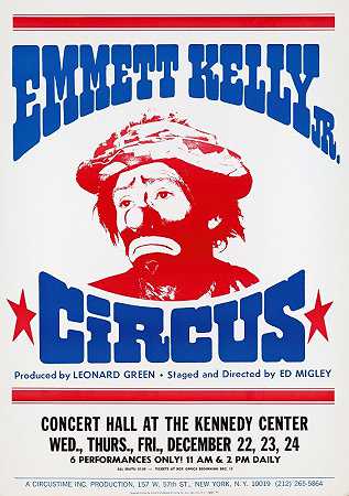 小埃米特·凯利马戏团`Emmett Kelly Jr. Circus (1860~1930) by Artcraft Lithograph