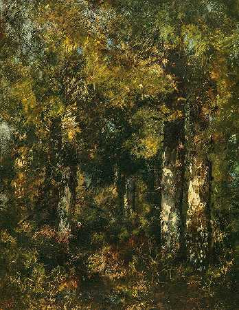 在枫丹白露的森林里`In the Forest of Fontainebleau by Narcisse-Virgile Diaz de La Peña