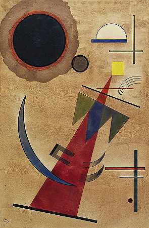 尖红色，1925年`Rot in Spitzform, 1925 by Wassily Kandinsky