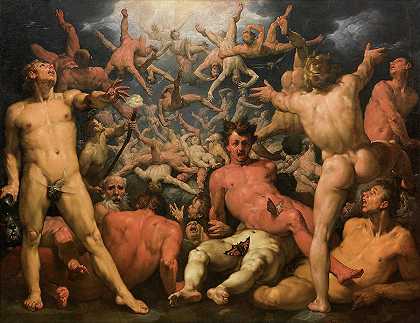 泰坦的陨落，1588年`The Fall of the Titans, 1588 by Cornelis Cornelisz van Haarlem