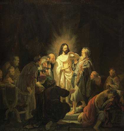 圣托马斯的怀疑`The Incredulity of Saint Thomas by Rembrandt