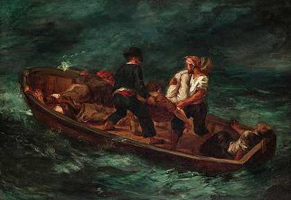 船只失事之后`After the Shipwreck by Eugene Delacroix