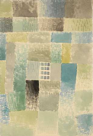 定居点的第一栋房子`first house of a settlement (1926) by Paul Klee
