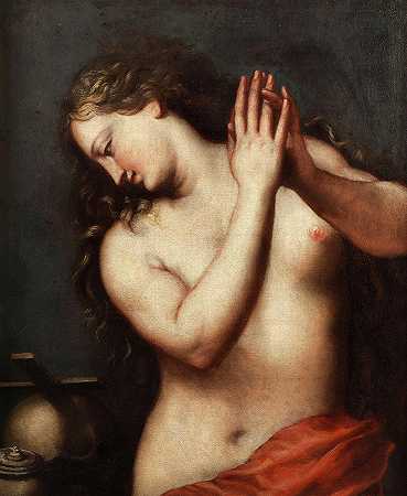 忏悔的抹大拉`Penitent Magdalene by Pietro Liberi